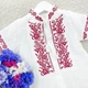 Ромпер-вышиванка для девочки Family Tradition муслин белый + красный Цветочный орнамент - изображение 2