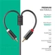 Аудио кабель Ugreen AV102 2RCA to 3.5 mm (мама) для iPhone Edifer, домашний кинотеатр, DVD, VCD, наушники PVC 0.25m Black (10561) - изображение 4