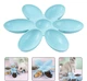 Пластиковая миска для корма и воды "Flower" 6в1 антискользящая поилка - миска для выкармливания котят / щенков, голубая "G" (88089130) - изображение 1