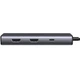 USB-хаб Ugreen CM498 USB3.1 Type-C to HDMIx2 4K60Hz 8k30Hz USB 3.0x2 Type-C PD 100W 6 in 1 Grey (15852#) - изображение 3