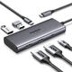 USB-хаб Ugreen CM498 USB3.1 Type-C to HDMIx2 4K60Hz 8k30Hz USB 3.0x2 Type-C PD 100W 6 in 1 Grey (15852#) - изображение 4