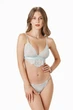 Комплект женский кружевной бюстгальтер с мягкой чашкой и стринги Felisiya Lingerie Голубой 2001+221-036 L - изображение 2