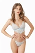 Комплект женский кружевной бюстгальтер с мягкой чашкой и стринги Felisiya Lingerie Голубой 2001+221-036 L - изображение 3