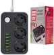 Мережевий фільтр-подовжувач ColorWay 3 розетки/6 USB Black (CW-CHE36B) - зображення 1