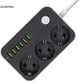 Мережевий фільтр-подовжувач ColorWay 3 розетки/6 USB Black (CW-CHE36B) - зображення 2