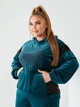 Костюм спортивный велюровый с капюшоном декорирован камнями большого размера 56-58 Зеленый - изображение 5
