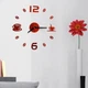 Настінний безкаркасний 3D годинник Diy Coffee Mid із дзеркальним ефектом самоклейний 50 х 50 см Червоний - зображення 2
