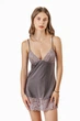 Нічна сорочка жіноча з мікрофібри та мережива Felisiya Lingerie Сталевий 138-1420 S (2000002459019) - зображення 1