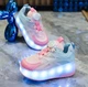 Роликовые кроссовки для девочек с LED подсветкой розовые с голубым на 2-х колесах (LR 1299) 37(23,5см) - изображение 4