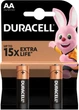 Щелочные батарейки Duracell AA (LR6) MN1500 Basic 2 шт (81545393) (5000394058163) - изображение 2