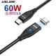 Магнітний кабель Uslion Type-C PD 60w 2м Fast Charge Black - зображення 1