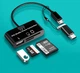 Багатофункціональний адаптер хаб кардрідер 3в1 Type-C Android USB 2.0 Black - зображення 1