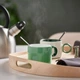 Набор керамических кружок IKEA Piggål 505.618.28 Белый/Зеленый 2 шт 300 мл - изображение 3