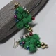 Сережки новорічні Анна Ясеницька "Christmas tree", зелені, 6,5 см - зображення 3