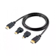 Кабель HDMI-HDMI 1,5 метра с переходниками miniHDMI и microHDMI на блистере Черный (064h) - изображение 1