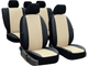 Авточехлы из экокожи Pok-ter PERLINE для RENAULT SANDERO 2012-2020 с бежевой вставкой - изображение 1