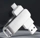 Поворотна двостороння флешка 2 в 1 OTG Брелок Накопичувач USB + Type-C JASTER 64 Gb Silver - зображення 1