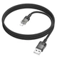 Кабель Hoco Lightning Spirit transparent charging data cable U129 |2.4A, 1.2M| black - зображення 1