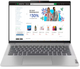 Ноутбук Lenovo IdeaPad Slim 5 14ABR8 (82XE00ARRA) Cloud Grey / 14" OLED WUXGA / AMD Ryzen 7 7730U / RAM 16 ГБ / SSD 1 ТБ / Підсвітка клавіатури / Зарядка по USB - зображення 1