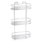 Полка Besser KM-0185 3-ярусная угловая хромированная овальная настенная серебряная (33-84-0185) - изображение 1