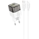Сетевое зарядное устройство HOCO C131A Platium PD30W+QC3.0 + Type-C to Lightning (Transparent black) (181565) - изображение 1