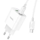 Сетевое зарядное устройство HOCO C80A Plus Rapido PD20W+QC3.0 (1Type-C/1USB) + Type-C to Type-C (White) (185989) - изображение 4