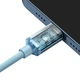 Дата кабель Baseus Crystal Shine Series Type-C to Lightning 20W (1.2m) (CAJY00020) (Sky Blue) (191120) - изображение 5