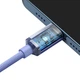Дата кабель Baseus Crystal Shine Series Type-C to Lightning 20W (1.2m) (CAJY00020) Purple - зображення 5