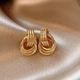 Сережки-вузли з фактурним плетінням "Aura Intertwined" Honey Fashion Accessories золотистий (120195) - зображення 3