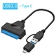 Кабель - адаптер SATA перехідник з USB 3.0 і Type-C для диска HDD SSD 2.5 дюймов до комп'ютера / ноутбука, чорний "G" (88510484) - зображення 1