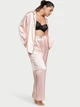 Піжама Сатинова (сорочка + штани) Victoria's Secret Dew Drop Satin Long Pajama Set L Рожева (26710446) - изображение 1