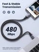 Кабель PD3.1 USB-C 240W UGREEN US535 Type-C to Type-C для быстрой зарядки ноутбука, планшета, смартфона 5А 48V Supercharge Space Grey 2m (90440) - изображение 9