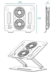 Підставка для ноутбука VHG P43 складана з вентилятором Folding Laptop Stand, Dr. Gray - изображение 8
