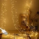 Гірлянда штора роса "Фейєрверк", 3x0,6м, від USB, 200 LED, 8 режимів + статичний, IP44, Теплий білий - зображення 1