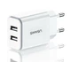 Мережевий зарядний пристрій Usams US-CC090 T24 2.1A Dual USB Travel Charger (EU) White (CC90TC01) - изображение 2