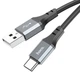 Кабель Hoco X92 USB для Type-C 3m black - зображення 5
