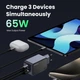 Сетевое зарядное устройство UGREEN X553 Nexode S USB-A/2xUSB-C 65W GaN Tech QC4.0 PD3.0 Space Gray (35042) - изображение 3