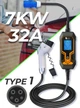 Зарядка для електромобіля Type 1 7кВт 32А / Зарядна станція для Nissan, Tesla, Ford, Chevrolet, Toyota, Honda feyree 67335 Чорний - зображення 1