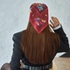 Шовкова хустина UAMAZE з Самчиківським розписом "Квітка Життя" 65х65см червона - зображення 6