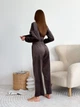 Костюм жіночий плюшевий кофта та штани Casual Style Collection L-XL коричневий - зображення 6