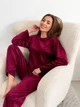Костюм женский плюшевый кофта и штаны Casual Style Collection S-M бордо - изображение 3