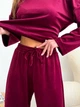 Костюм женский плюшевый кофта и штаны Casual Style Collection S-M бордо - изображение 4