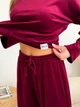 Костюм женский плюшевый кофта и штаны Casual Style Collection S-M бордо - изображение 5