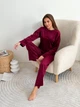 Костюм женский плюшевый кофта и штаны Casual Style Collection S-M бордо - изображение 6