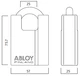 Замок навесной Abloy PL342 PROTEC2 TA77ZZ 2KEY PR2_T NR_shackle 25 мм 10 мм Box (ABL-PL342T 11800101) - изображение 10