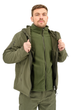 Зимняя мужская куртка с флисом Eagle Soft Shell WJ-17 Оливковый 4XL - изображение 7