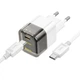 Мережевий зарядний пристрій HOCO C125A Transparent tribute single-port PD20W charger set(Type-C to Type-C) Transparent Black (6931474798374) - изображение 1