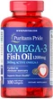 Омега-3 Puritan's Pride Оmega-3 Fish Oil 1200 mg (360 mg Active Omega-3) - 100 Softgels - зображення 1