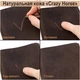 Кожаный Блокнот записная книга A5 с фирменной ручкой Comfy Strap ручной работы из кожи Crazy Horse Темно-коричневый - изображение 8