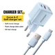Комплект зарядного пристрою GaN 20W + USB кабель Type-C 7A Essager ES-CD36 блакитний - зображення 1